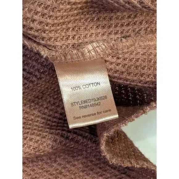 Faherty Womens Sz M Sunwashed Cotton Fisherman Chunk Knit Sweater Mahogany Rose - Picture 5 of 9